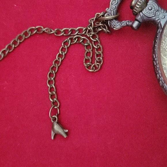 Antique Ship Boat Pocket Watch Classic Hollow Tone Necklace Push Button Watch - Picture 7 of 10